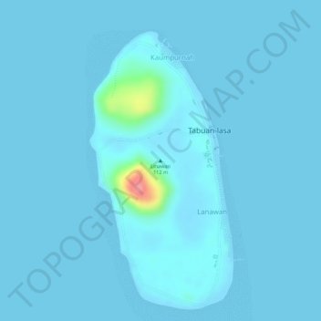 Linawan topographic map, elevation, terrain