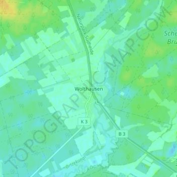 Wolthausen topographic map, elevation, terrain