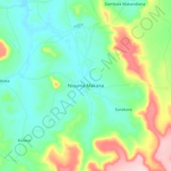 Niouma-Makana topographic map, elevation, terrain