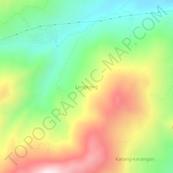 Lengkong topographic map, elevation, terrain