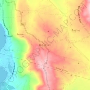 Del Monte topographic map, elevation, terrain