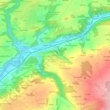 Pesmarch topographic map, elevation, terrain