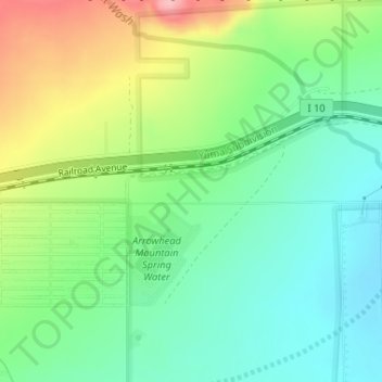 San Gorgonio Pass topographic map, elevation, terrain