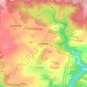 Omezée topographic map, elevation, terrain