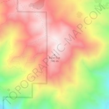 Bald Top topographic map, elevation, terrain