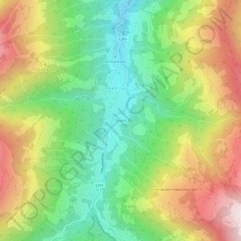 Durach topographic map, elevation, terrain