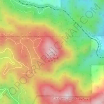 Scar Top Mountain topographic map, elevation, terrain