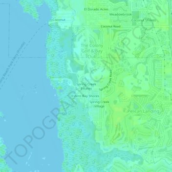 Spring Creek Estates topographic map, elevation, terrain