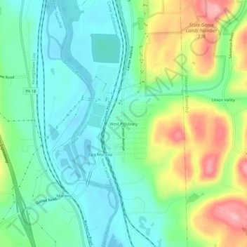 West Pittsburg topographic map, elevation, terrain