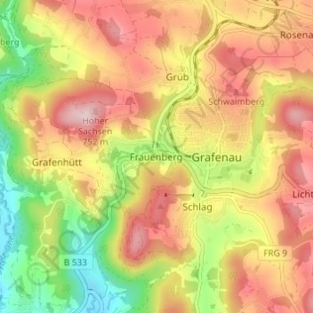 Frauenberg topographic map, elevation, terrain