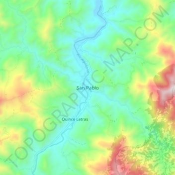 San Pablo topographic map, elevation, terrain