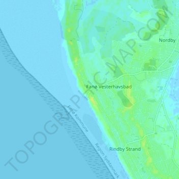 Fanø Bad topographic map, elevation, terrain