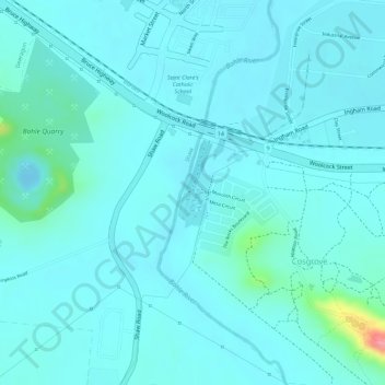 CDTLI Bohle Landcare site topographic map, elevation, terrain