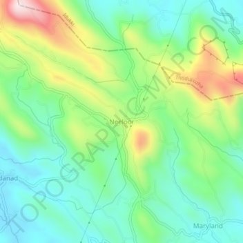 Neeloor topographic map, elevation, terrain