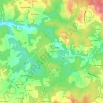 La Fageole topographic map, elevation, terrain