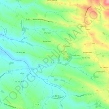 Saint-Martin topographic map, elevation, terrain