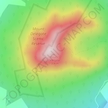 Mount Delegate topographic map, elevation, terrain