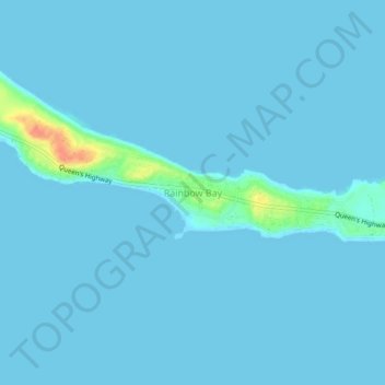 Rainbow Bay topographic map, elevation, terrain