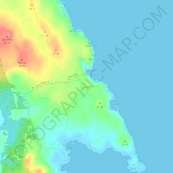 Rudine topographic map, elevation, terrain