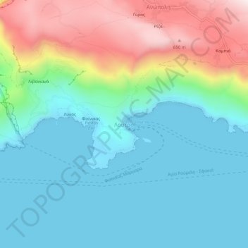 Loutro topographic map, elevation, terrain