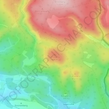 Lehnberg topographic map, elevation, terrain