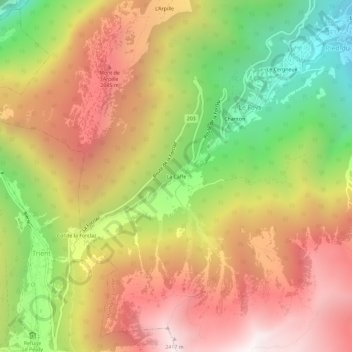 La Caffe topographic map, elevation, terrain