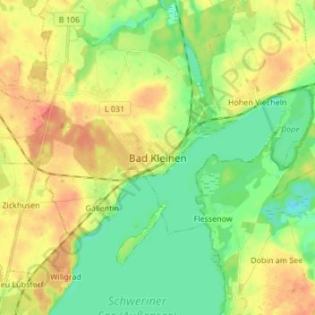 Bad Kleinen topographic map, elevation, terrain