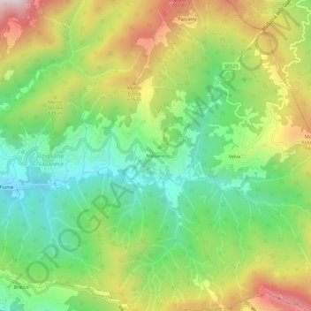 Missano topographic map, elevation, terrain
