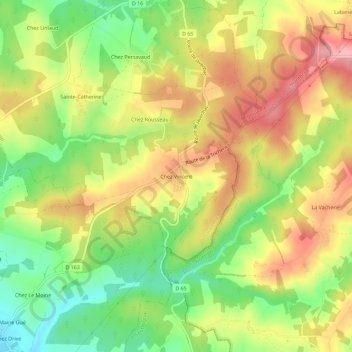 Chez Vincent topographic map, elevation, terrain