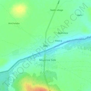 Sido topographic map, elevation, terrain