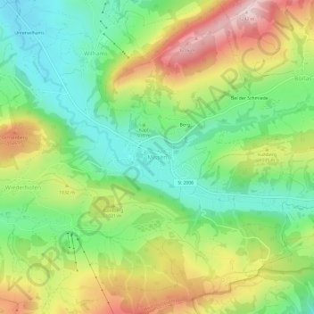 Missen topographic map, elevation, terrain