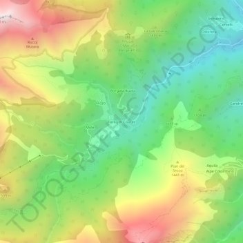 Forno topographic map, elevation, terrain