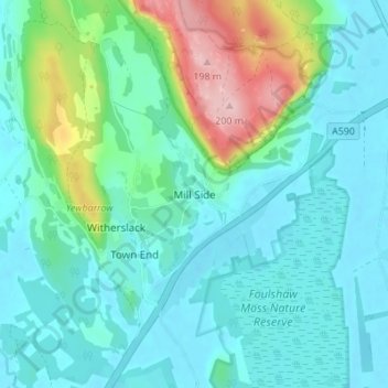 Mill Side topographic map, elevation, terrain