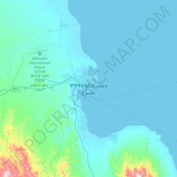 Massawa topographic map, elevation, terrain