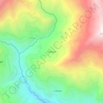 Huarapa topographic map, elevation, terrain