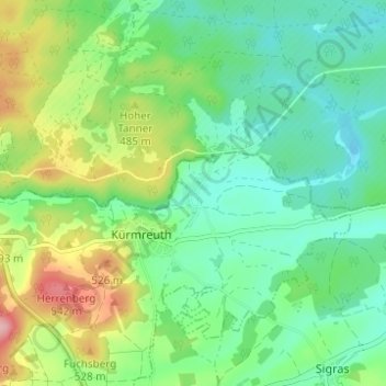 Hannesreuth topographic map, elevation, terrain