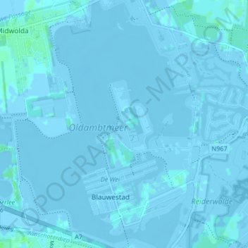 Meerland topographic map, elevation, terrain