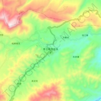 Pugu topographic map, elevation, terrain