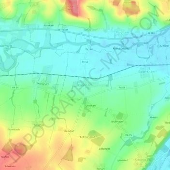 Kühnham topographic map, elevation, terrain