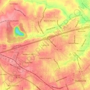 Starmount topographic map, elevation, terrain