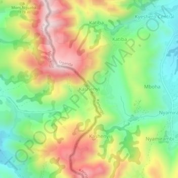 Kashenyi topographic map, elevation, terrain
