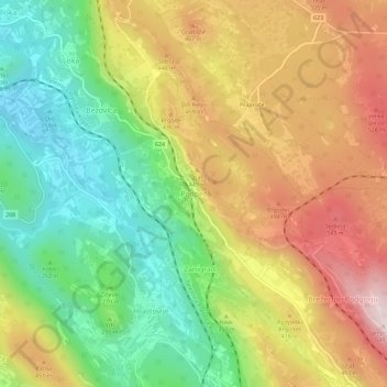Podpeč topographic map, elevation, terrain