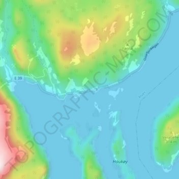 Vikaneset topographic map, elevation, terrain