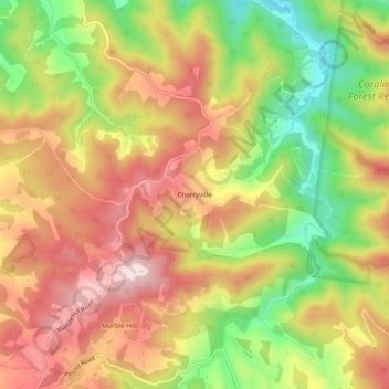 Cherryville topographic map, elevation, terrain