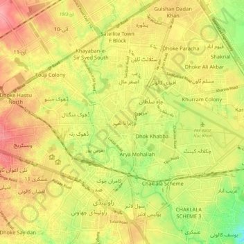 Old City topographic map, elevation, terrain