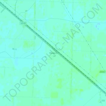 Ponders topographic map, elevation, terrain