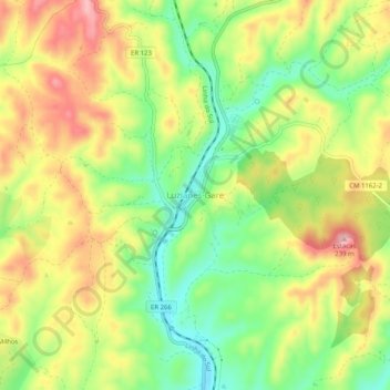 Luzianes-Gare topographic map, elevation, terrain
