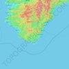 Higashimuro County topographic map, elevation, terrain