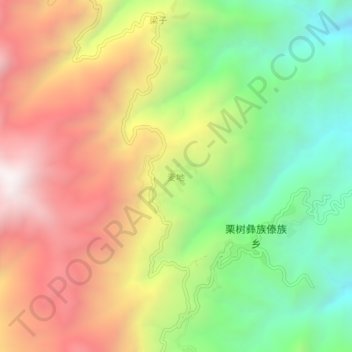 麦地 topographic map, elevation, terrain