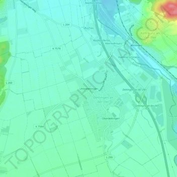 Unterdettingen topographic map, elevation, terrain